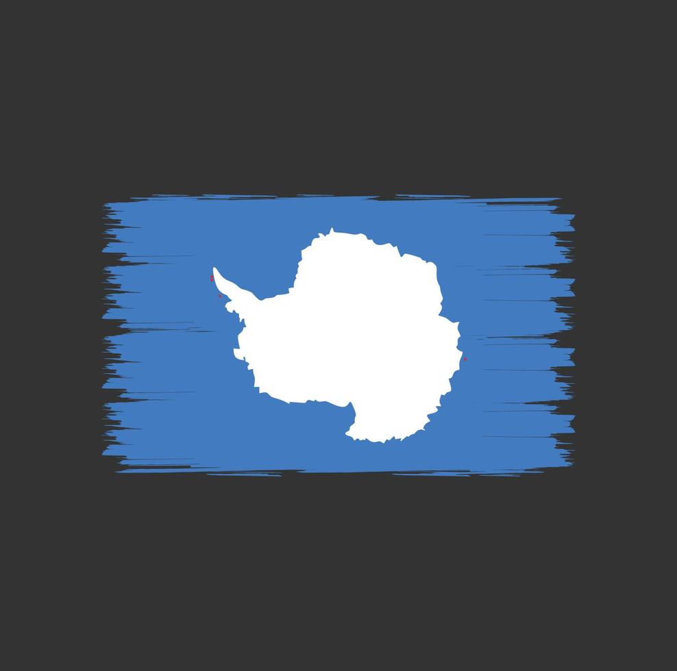 bandera de la antártida con vector de estilo de pincel