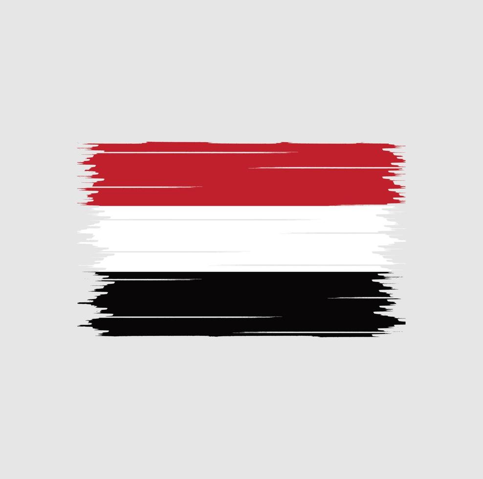 Yemen Flag Brush vector