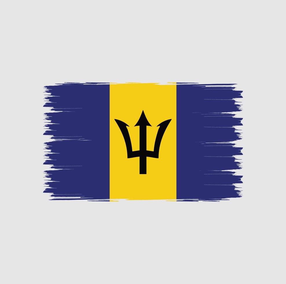 Flag of Barbados with watercolor brush style vector
