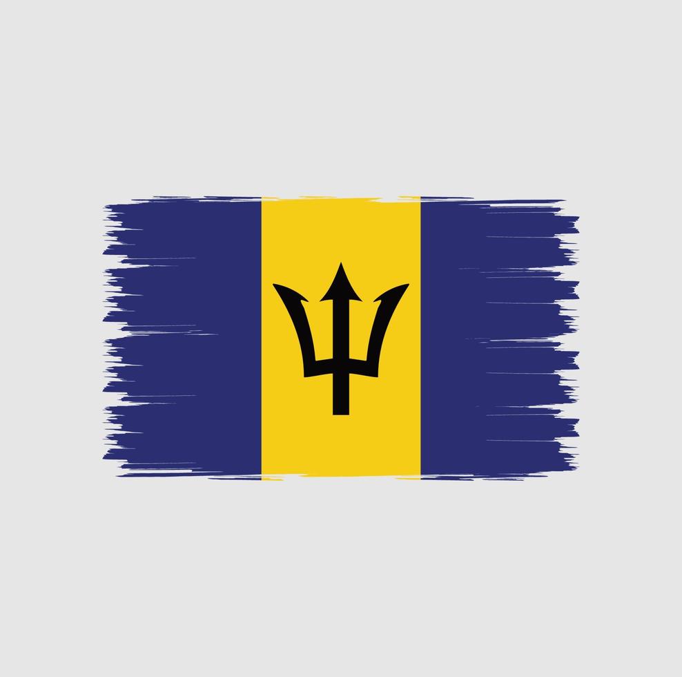 bandera de barbados con vector de estilo de pincel de acuarela