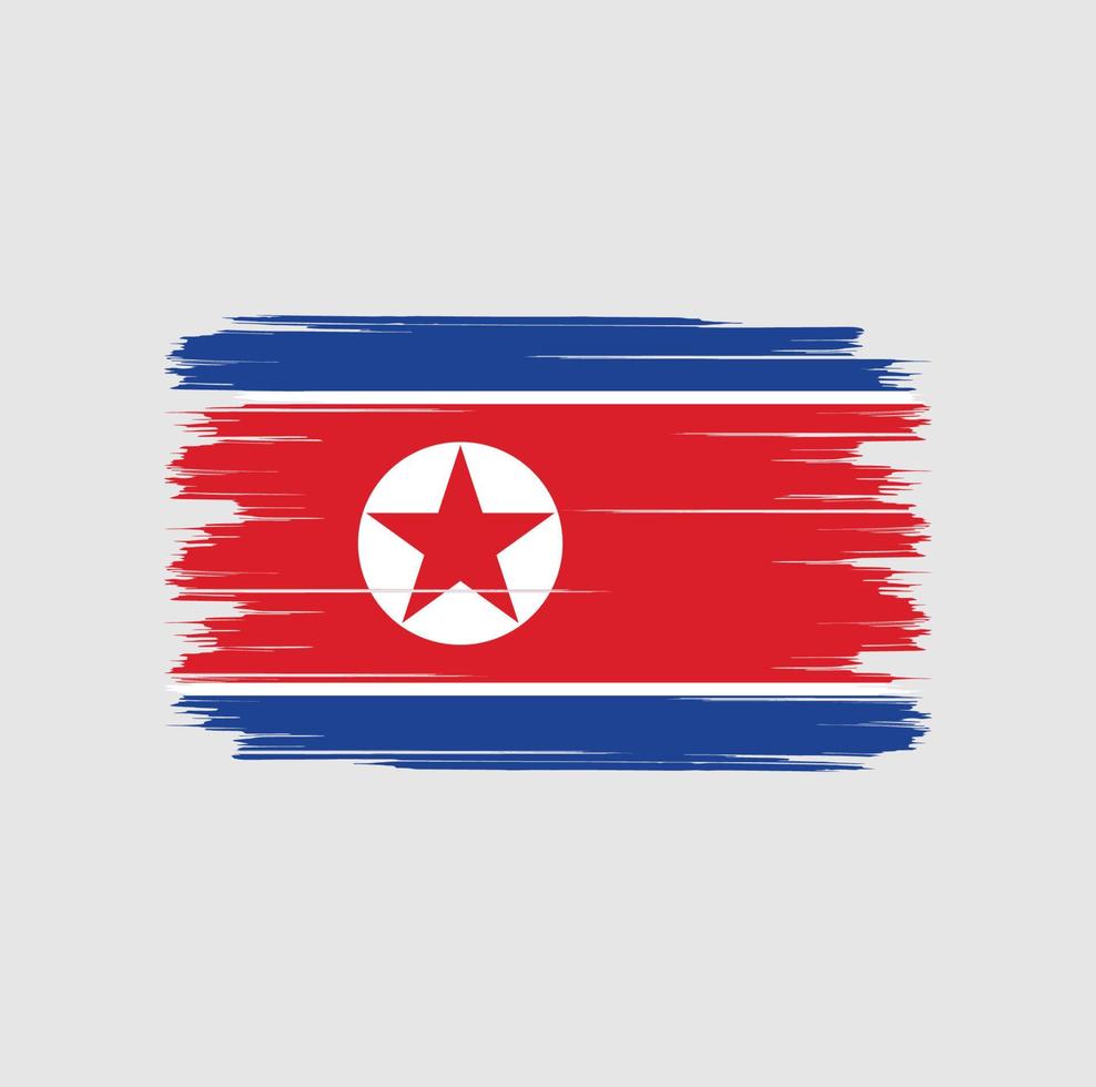 pincel de bandera de corea del norte vector