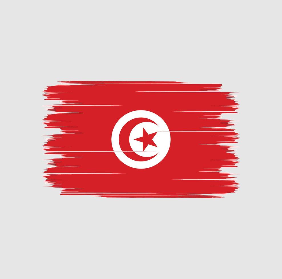 Tunisia Flag Brush vector
