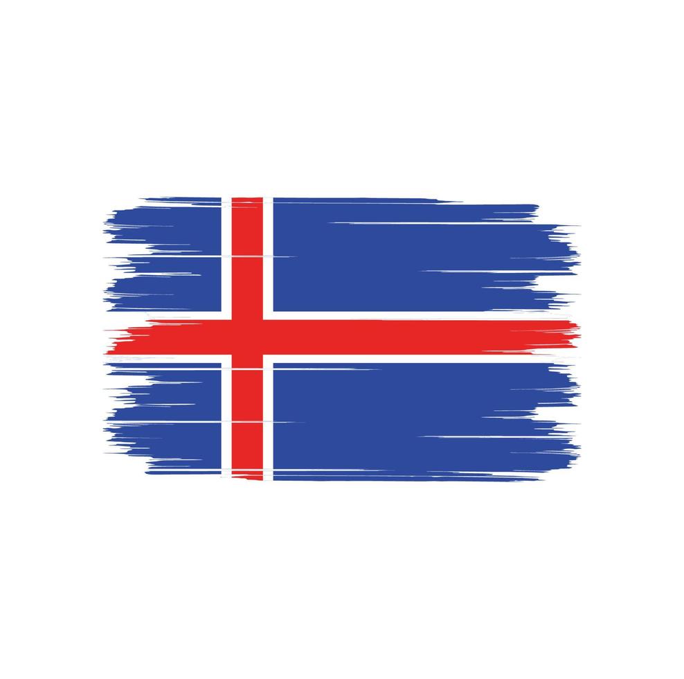 Iceland Flag Brush vector