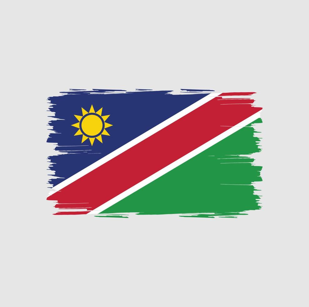 Flag of Namibia with brush style vector