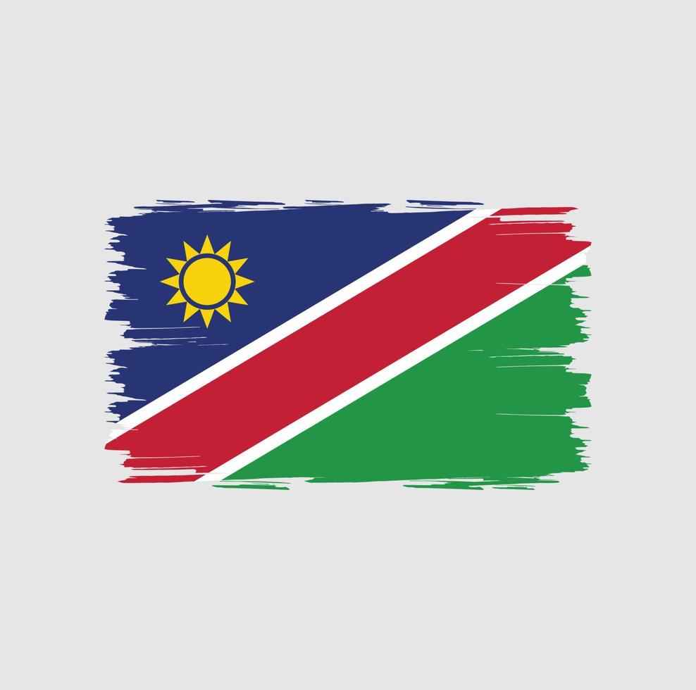 bandera de namibia con estilo de pincel vector