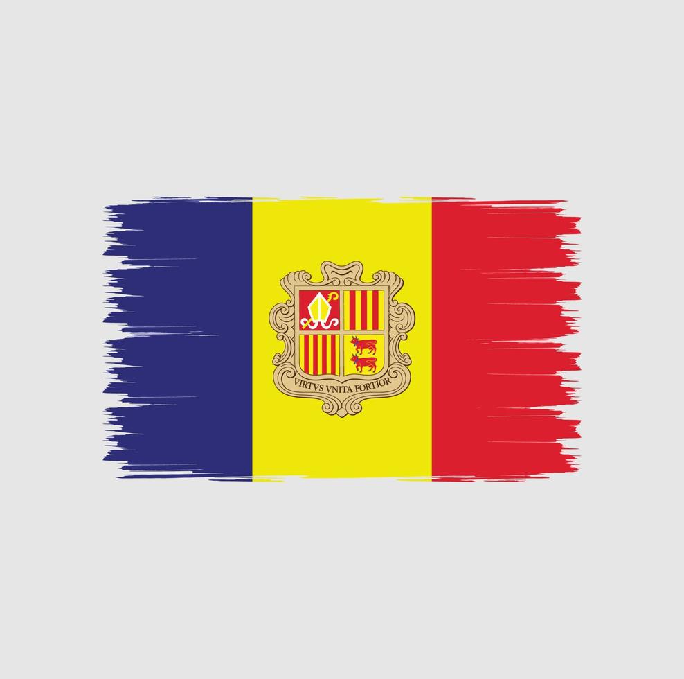 Flag of Andorra with watercolor brush style vector