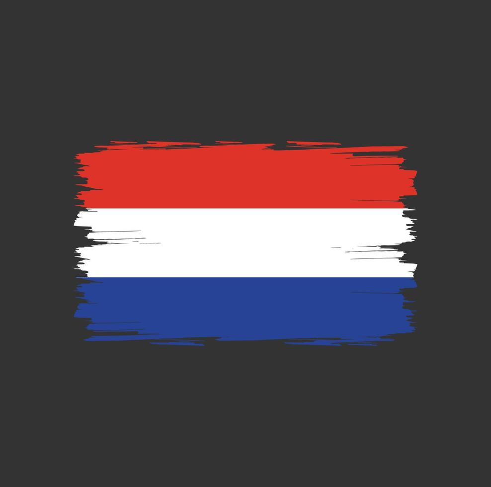Flag of Netherlands with watercolor brush style vector