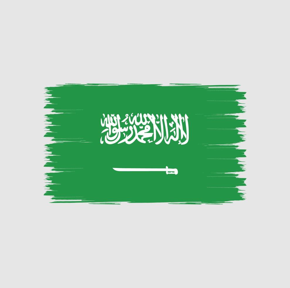Flag of Saudi Arabia with brush style vector