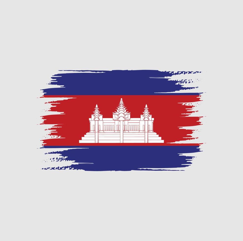 Cambodia Flag Brush vector