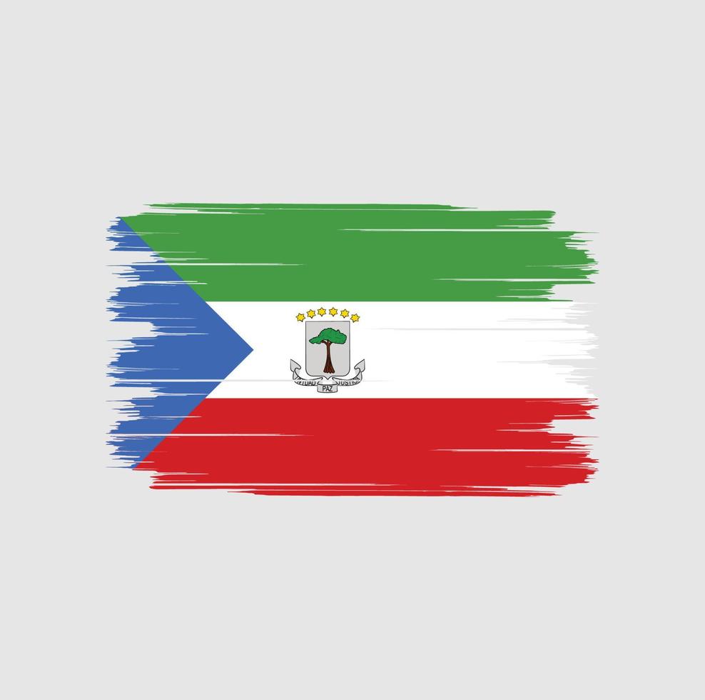 cepillo de bandera de guinea ecuatorial vector