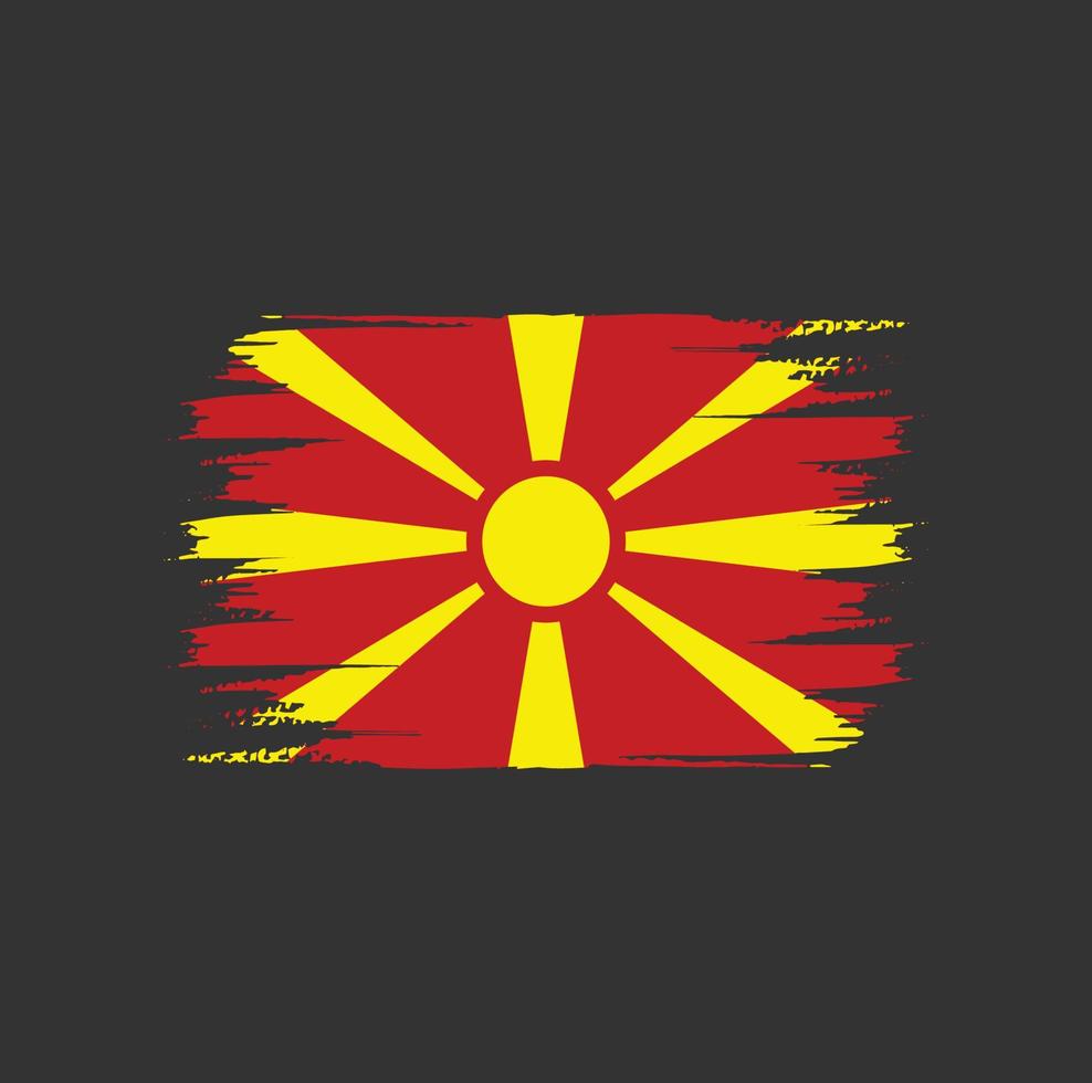 North Macedonia Flag Brush vector