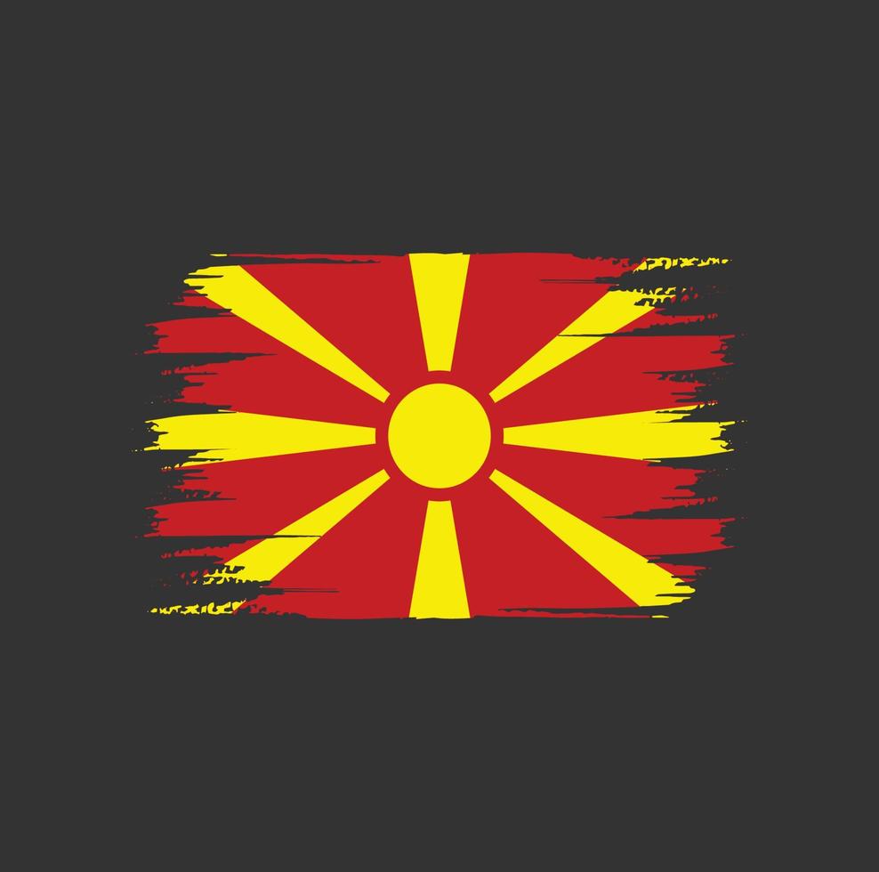 pincel de bandera de macedonia del norte vector