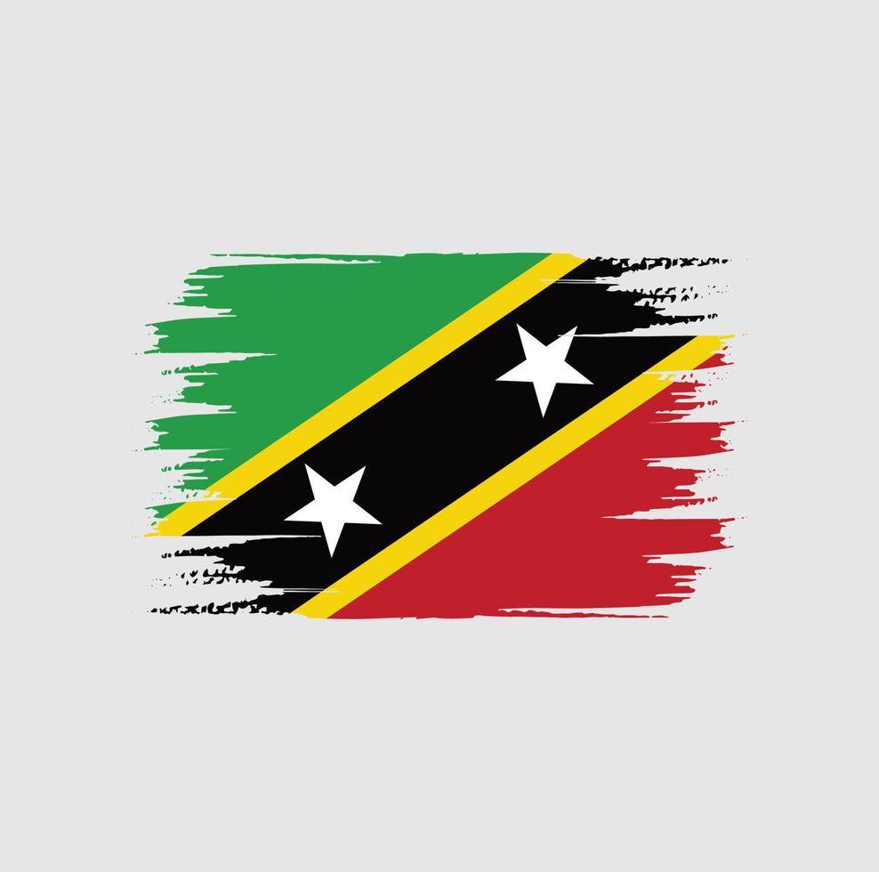 Saint Kitts and Nevis Flag Brush vector