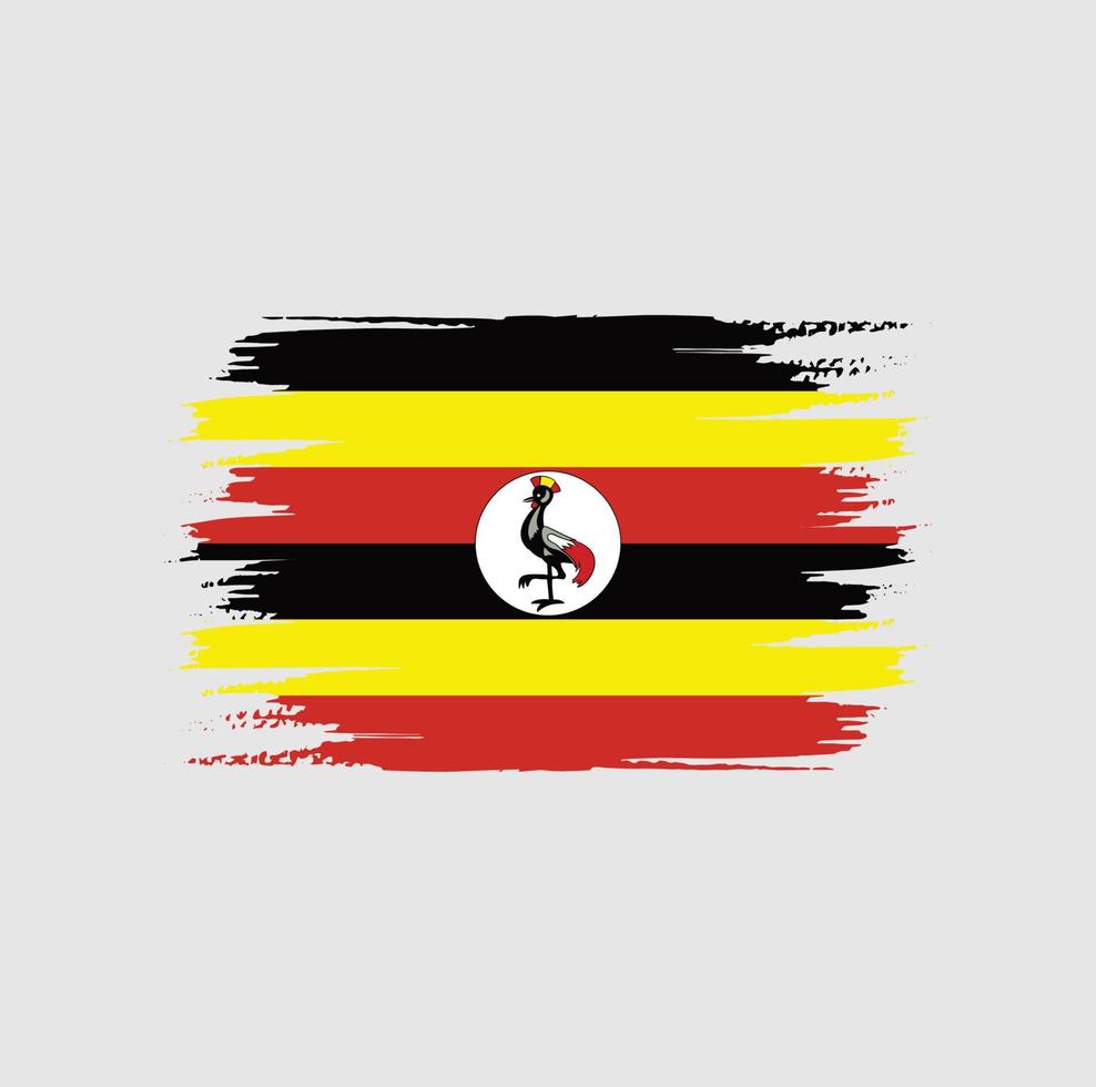 pincel de bandera de uganda vector