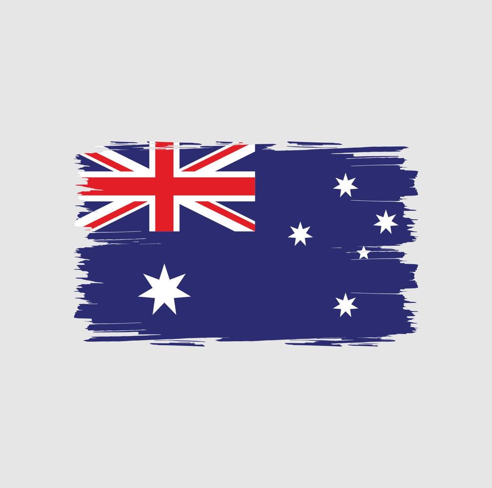 bandera de australia con estilo de pincel de acuarela vector