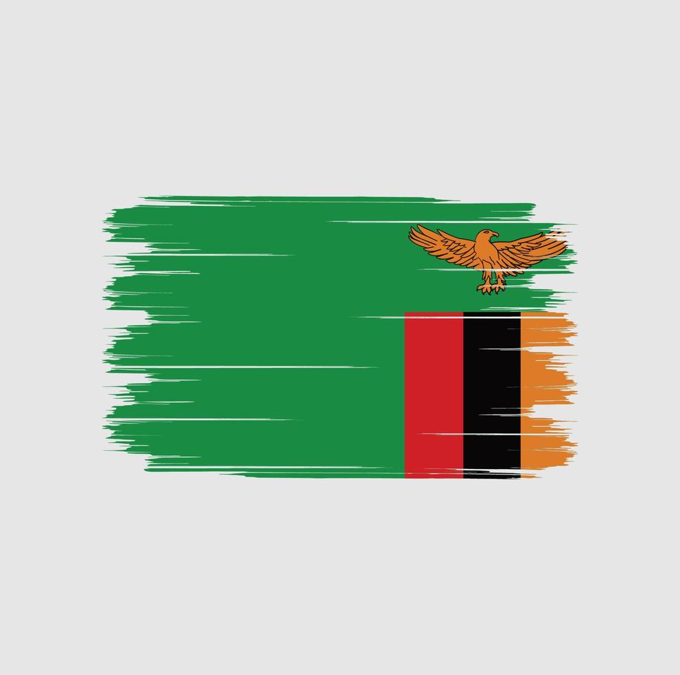 Zambia Flag Brush vector