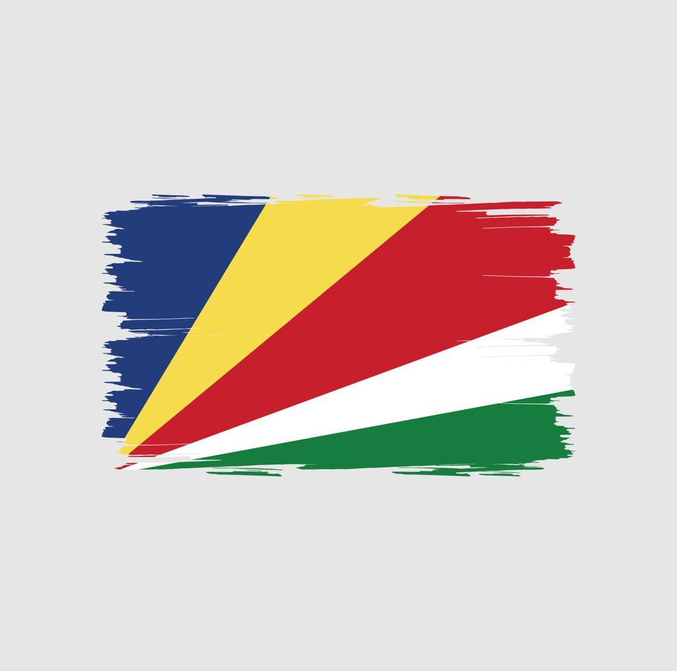 bandera de seychelles con estilo de pincel vector