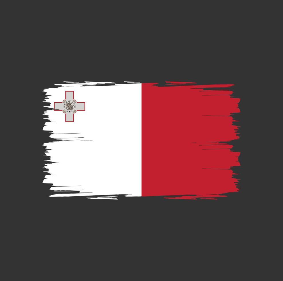 bandera de malta con estilo de pincel de acuarela vector