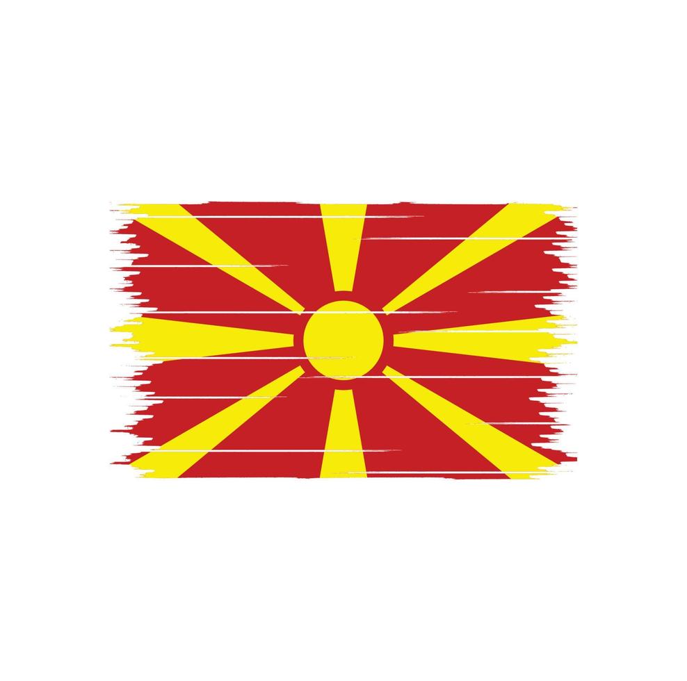 pincel de bandera de macedonia del norte vector