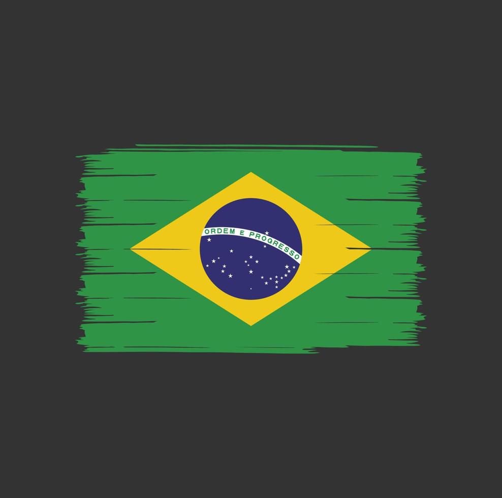 cepillo de bandera de brasil vector