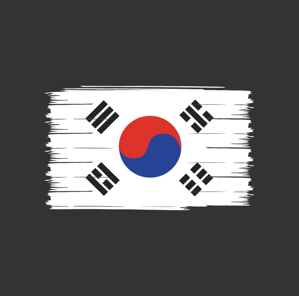 pincel de bandera de corea del sur vector