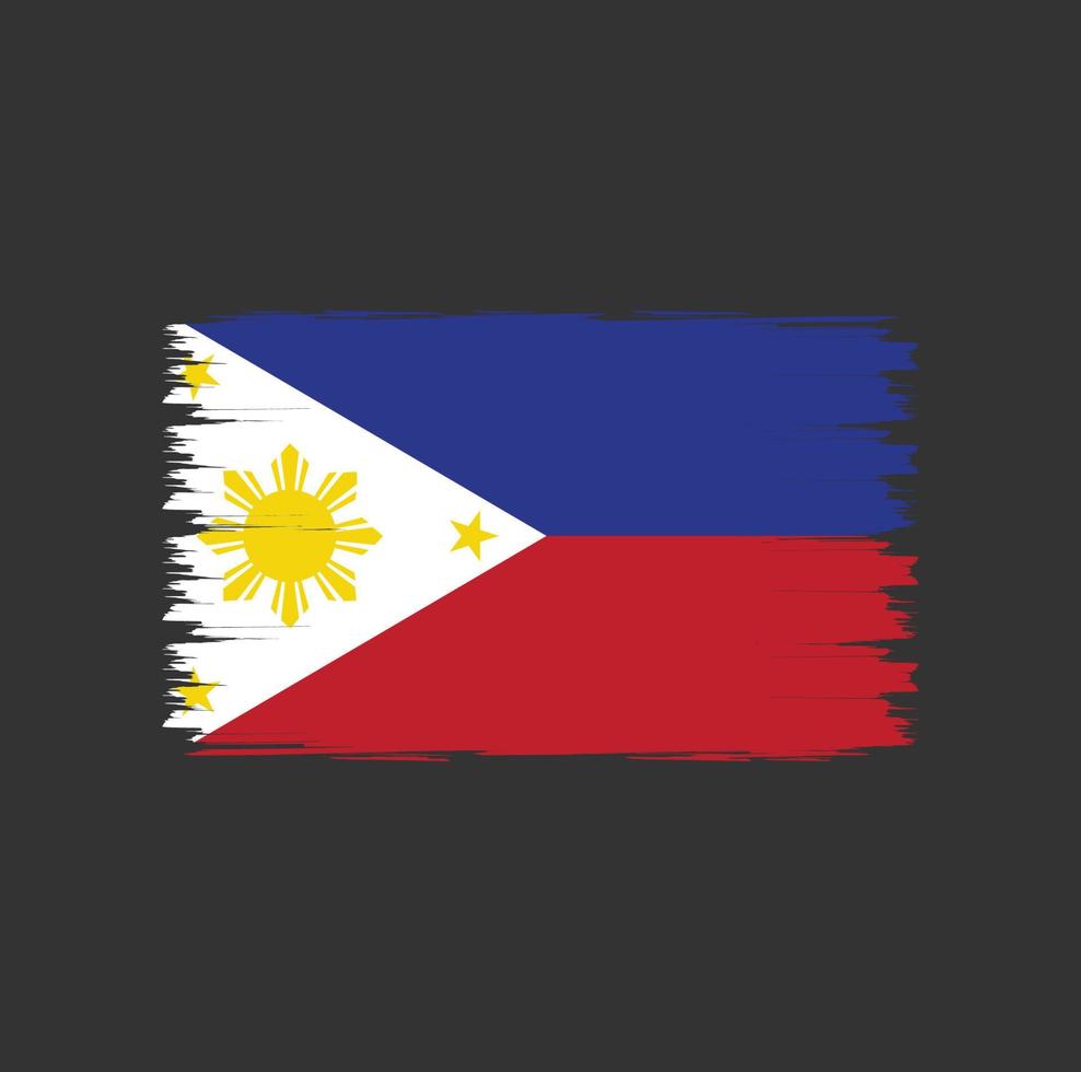 Flag of Philippines with brush style vector