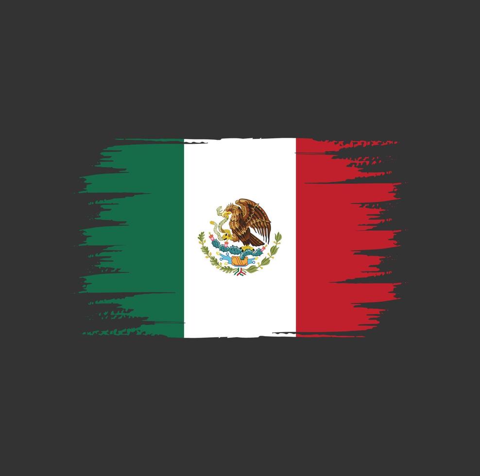 cepillo de bandera de méxico vector