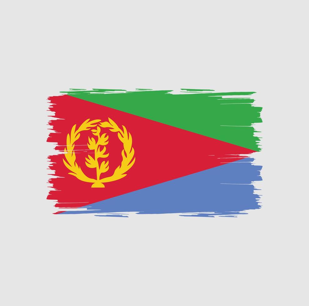 Flag of Eritrea with watercolor brush style vector