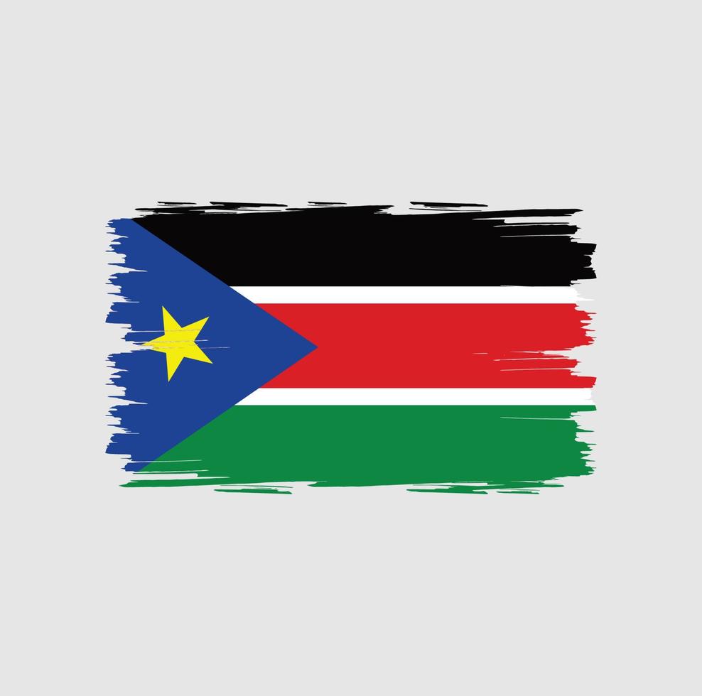 Flag of South Sudan with brush style vector