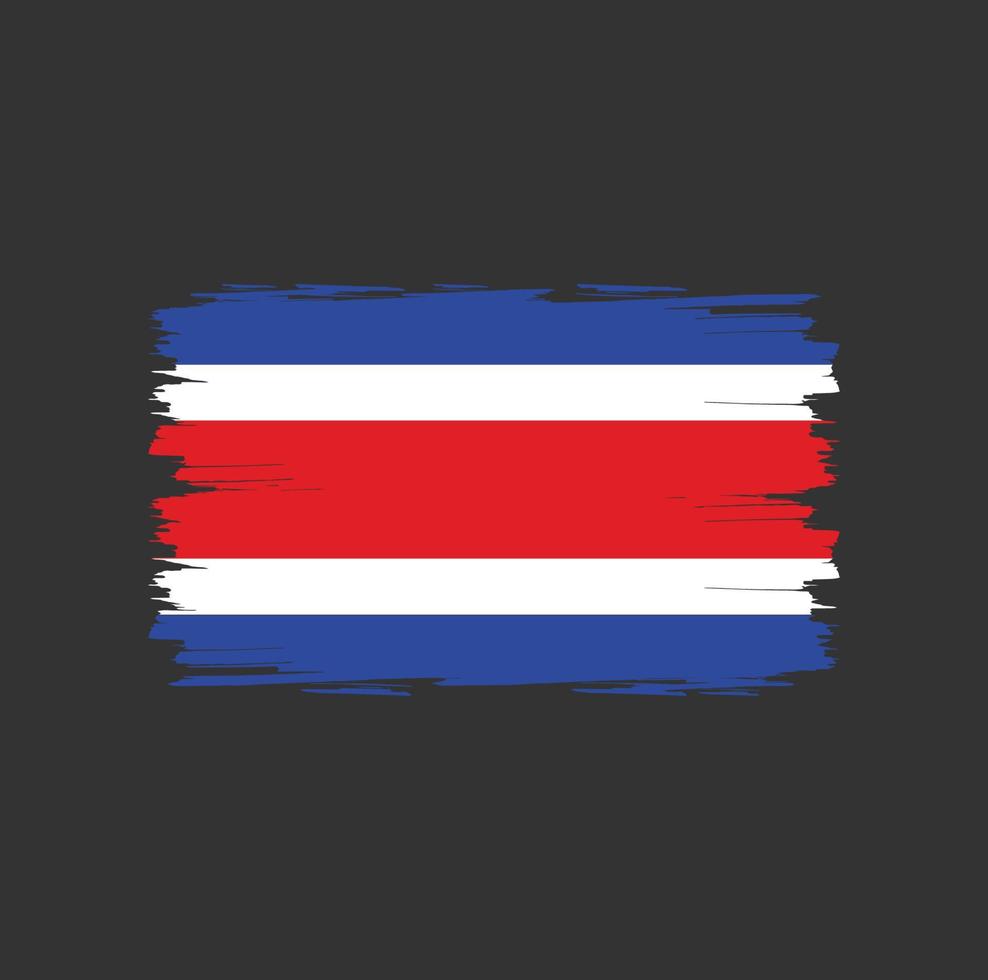 Flag of Costa Rica with watercolor brush style vector