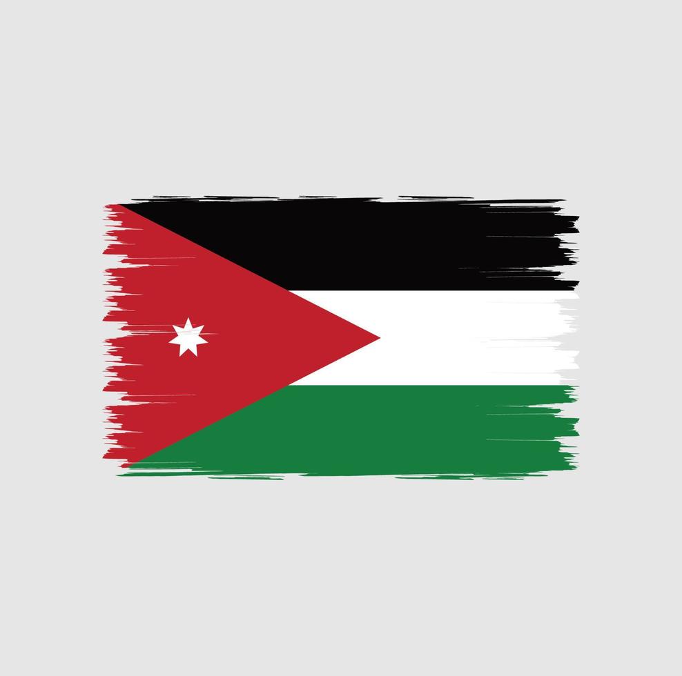 Flag of Jordan with brush style vector