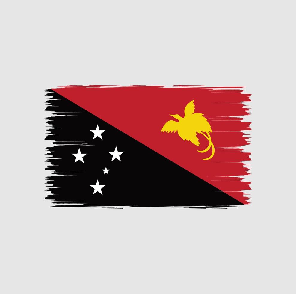 Flag of Papua New Guinea with brush style vector