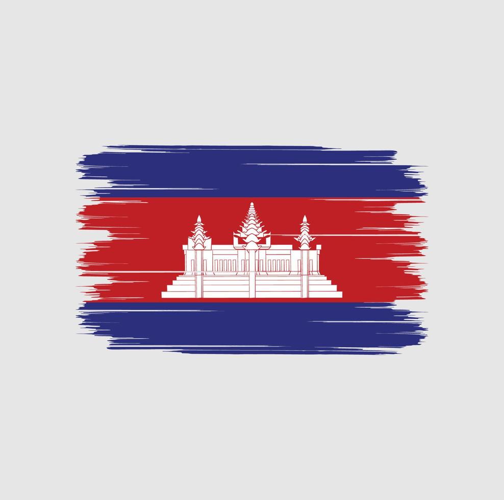 cepillo de bandera de camboya vector