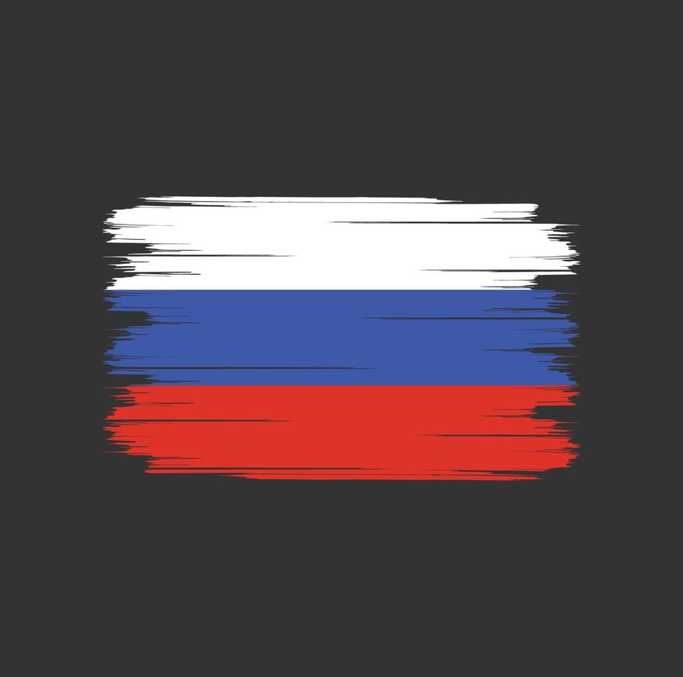 cepillo de bandera de rusia vector
