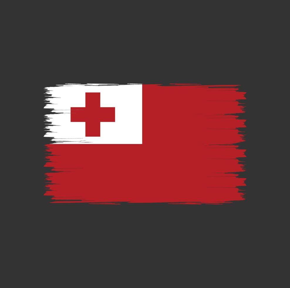 Flag of Tonga with watercolor brush style vector