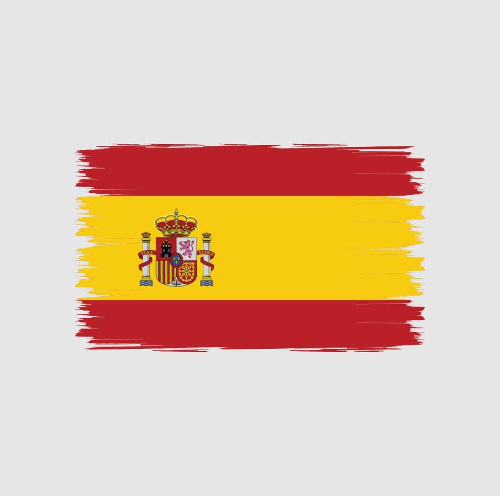 bandera de españa con vector de estilo de pincel de acuarela