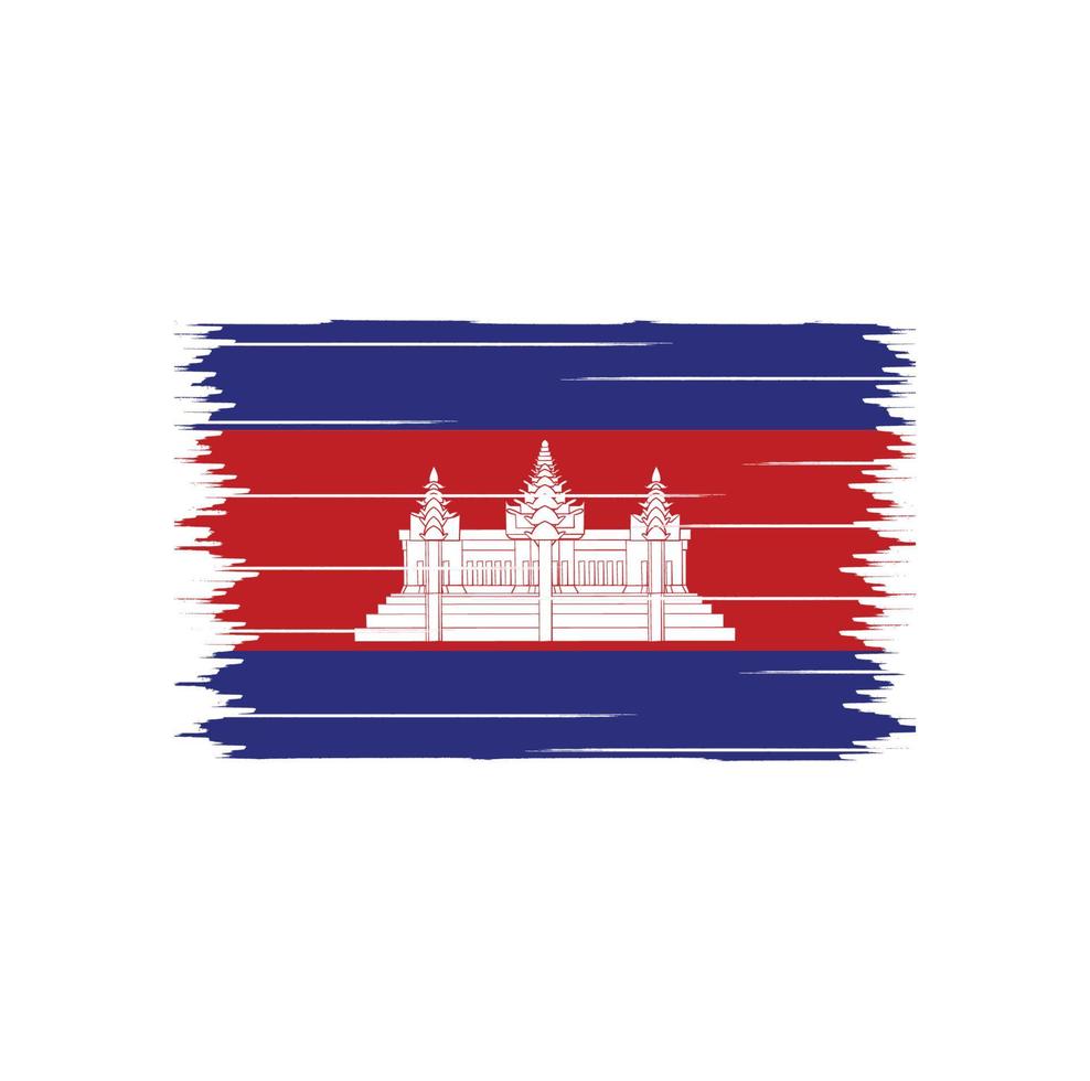 cepillo de bandera de camboya vector