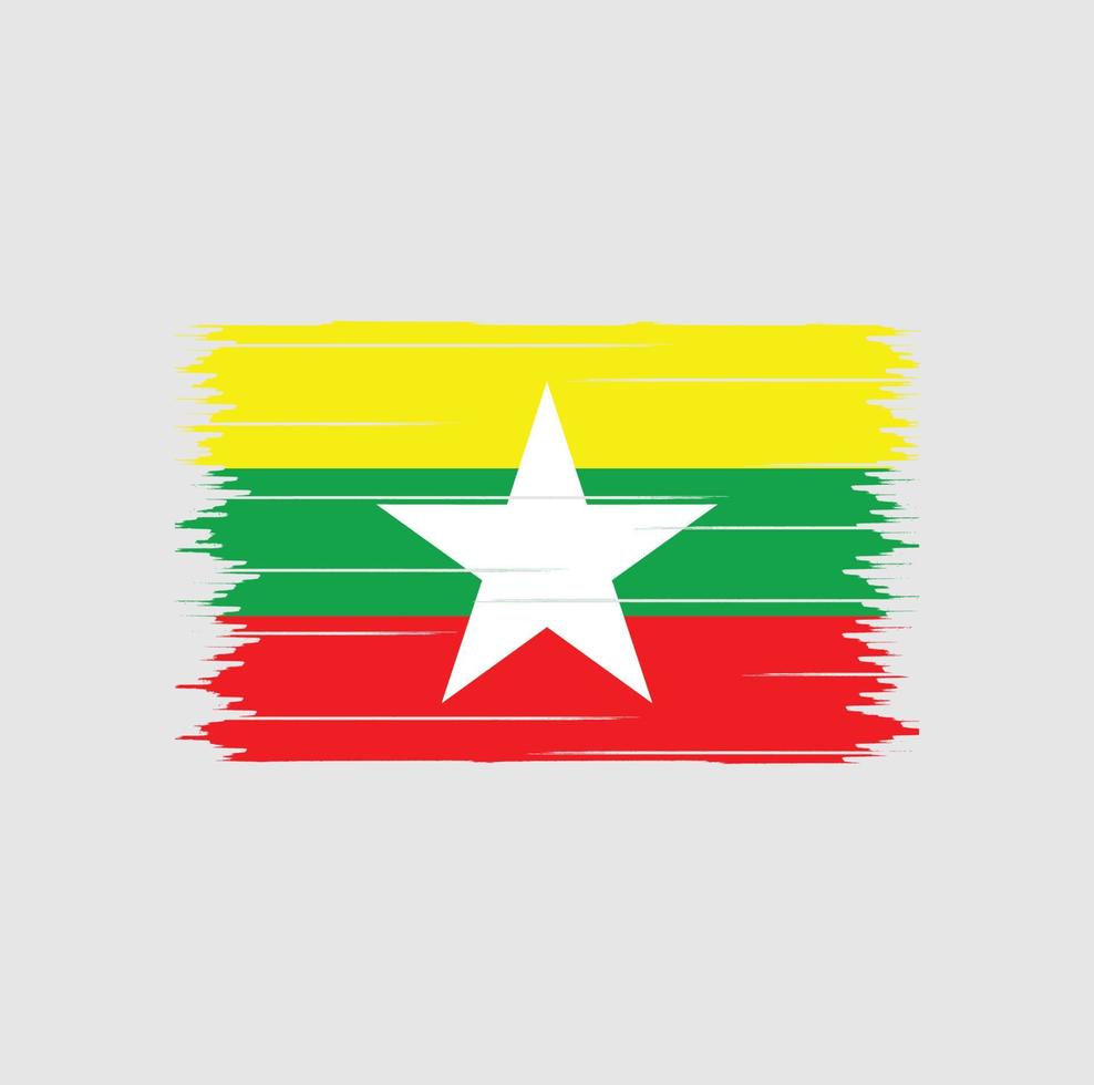 cepillo de bandera de myanmar vector