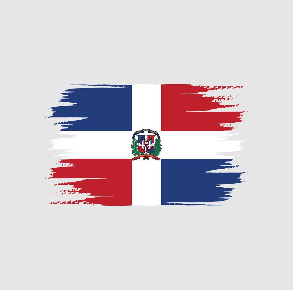 pincel de bandera de república dominicana vector