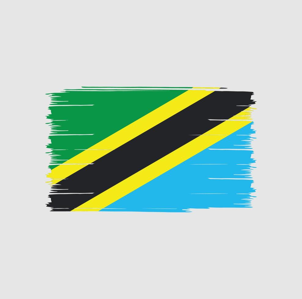 cepillo de bandera de tanzania vector