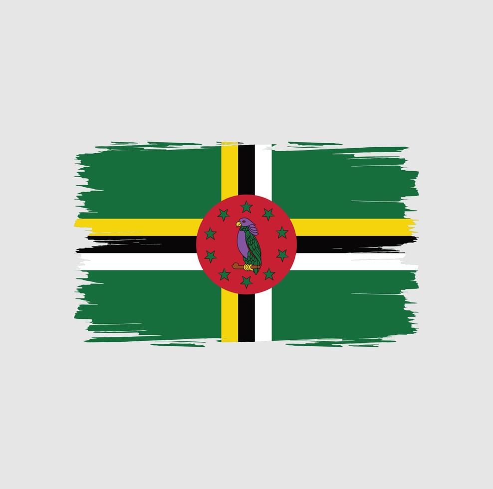 Flag of Dominica with watercolor brush style vector