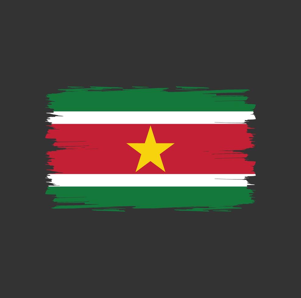 Flag of Suriname with watercolor brush style vector