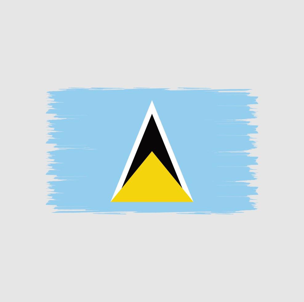 Flag of Saint Lucia with brush style vector