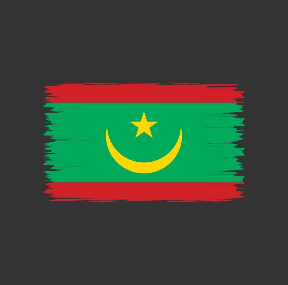 Flag of Mauritania with brush style vector