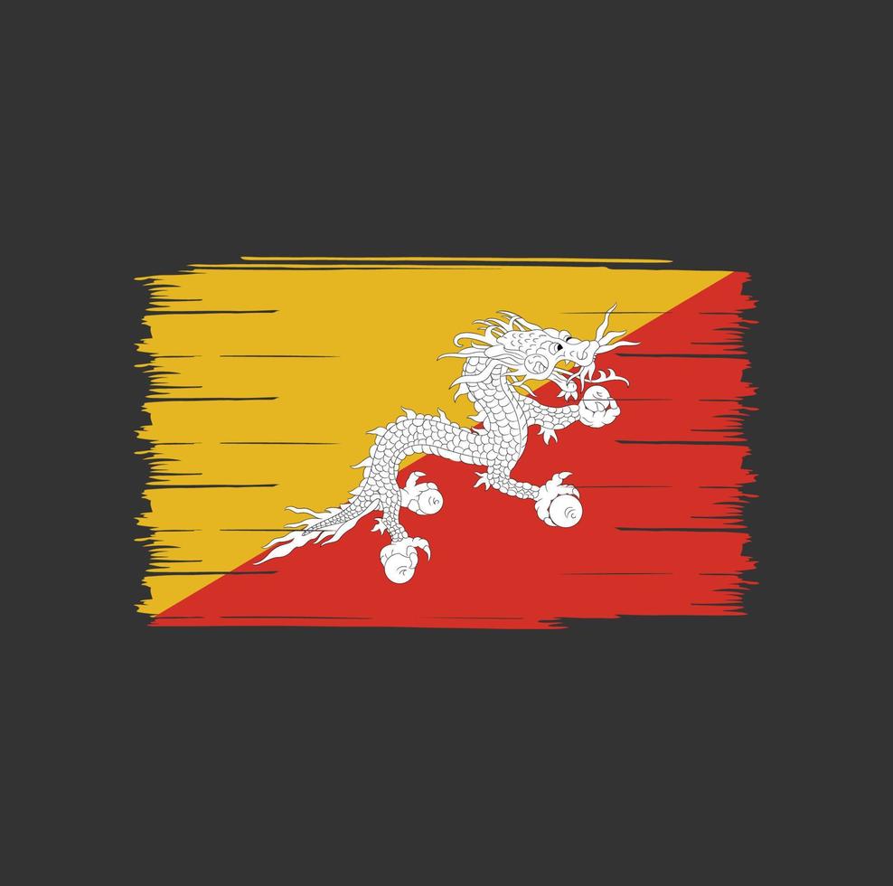 Bhutan Flag Brush vector