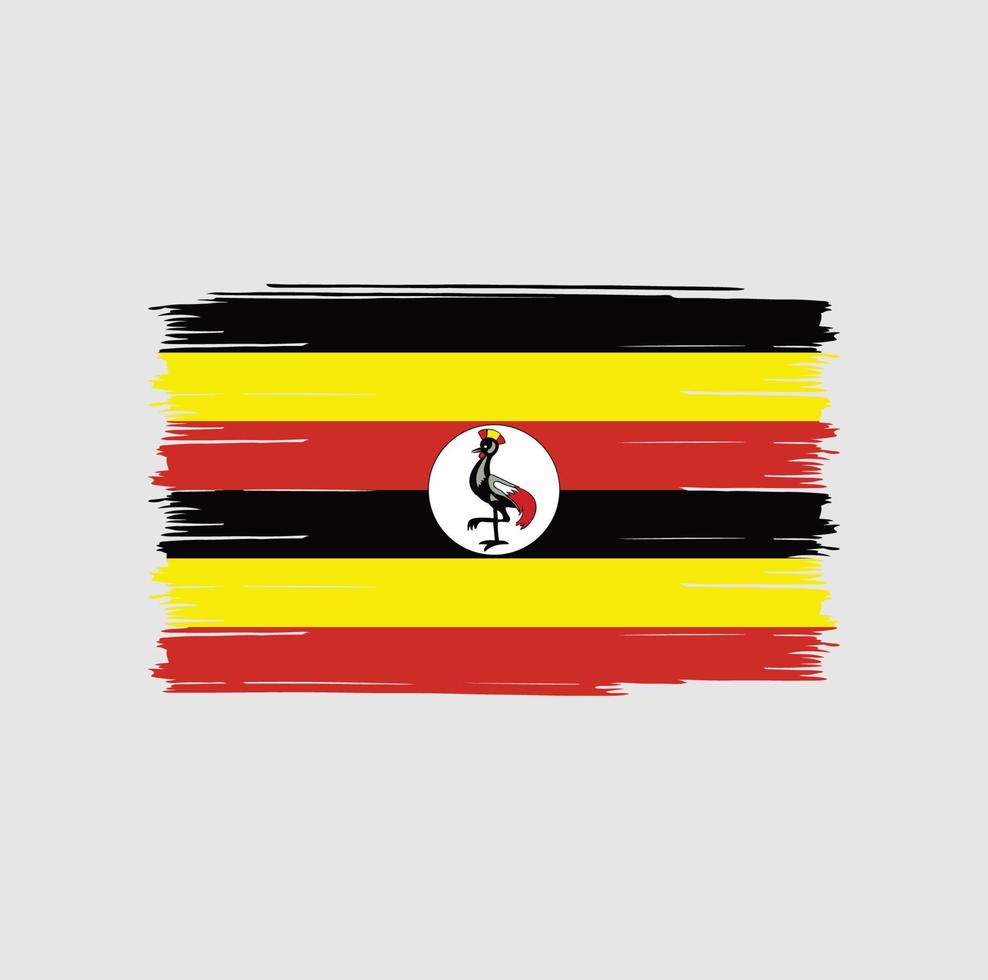 pincel de bandera de uganda vector