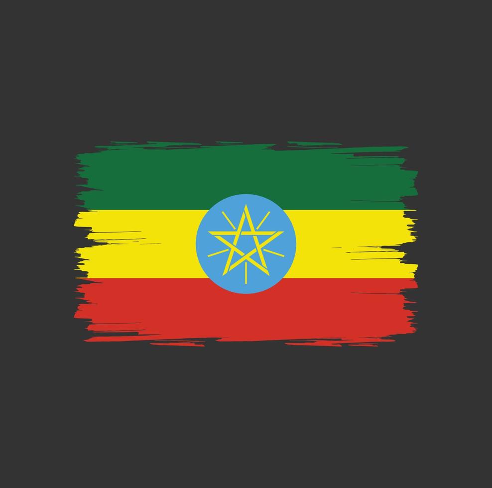 Flag of Ethiopia with watercolor brush style vector