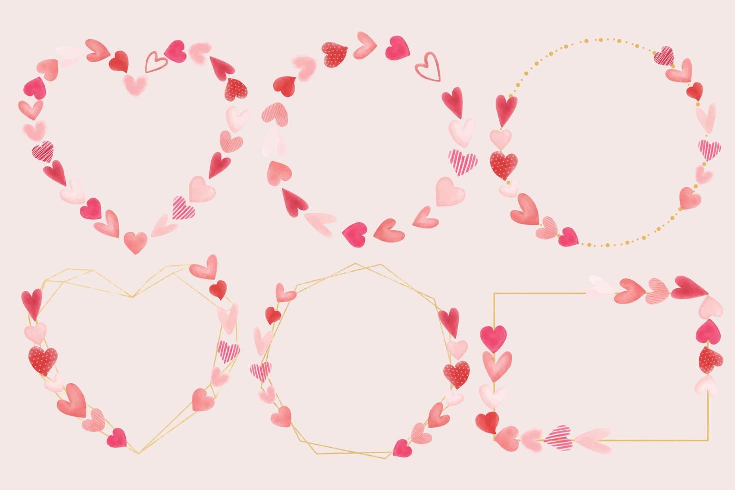Set of valentine's day wreaths vector