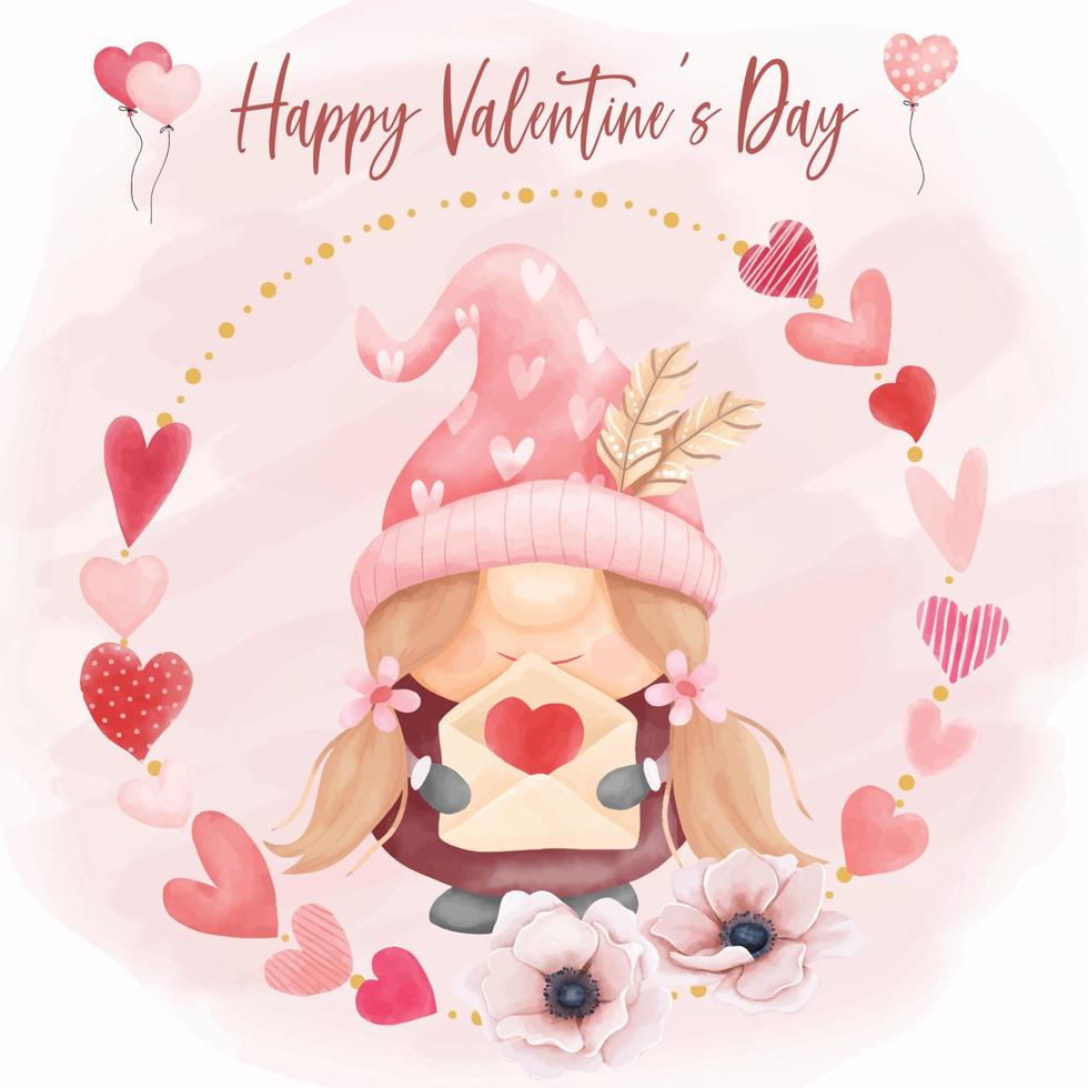 Watercolor valentines day background vector