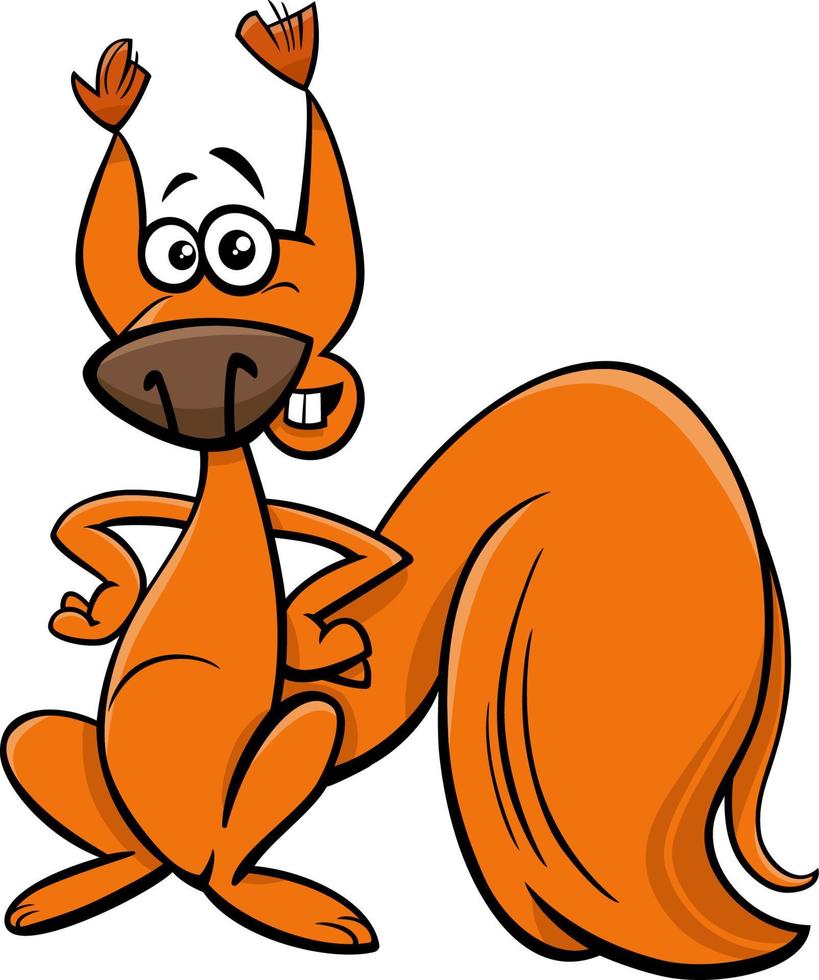 funny cartoon squirrel wild animal character vector